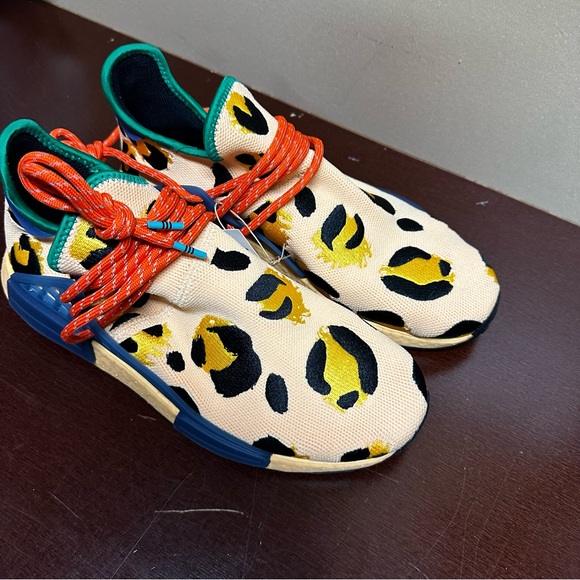 adidas Pharrell x NMD Human Race Animal Print Mens Shoes Pulse Amber HP3221 - Picture 2 of 7